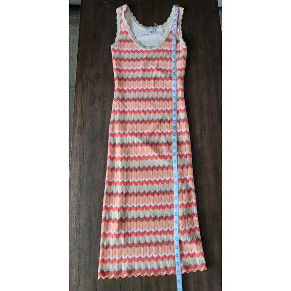 Ronny Kobo Alula Striped Crochet Knit Pencil Midi Dress Size Small - Picture 6 of 8